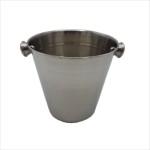 Stainless steel ice bucket, diameter 14 cm, capacity 1.3 l